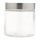 Pote 880ml De Vidro Redondo Com Tampa Aço